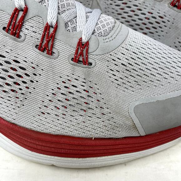 Nike Lunarglide 4 Lunarlon Grey Red Running Shoes Mens Size 13 - Picture 6 of 12